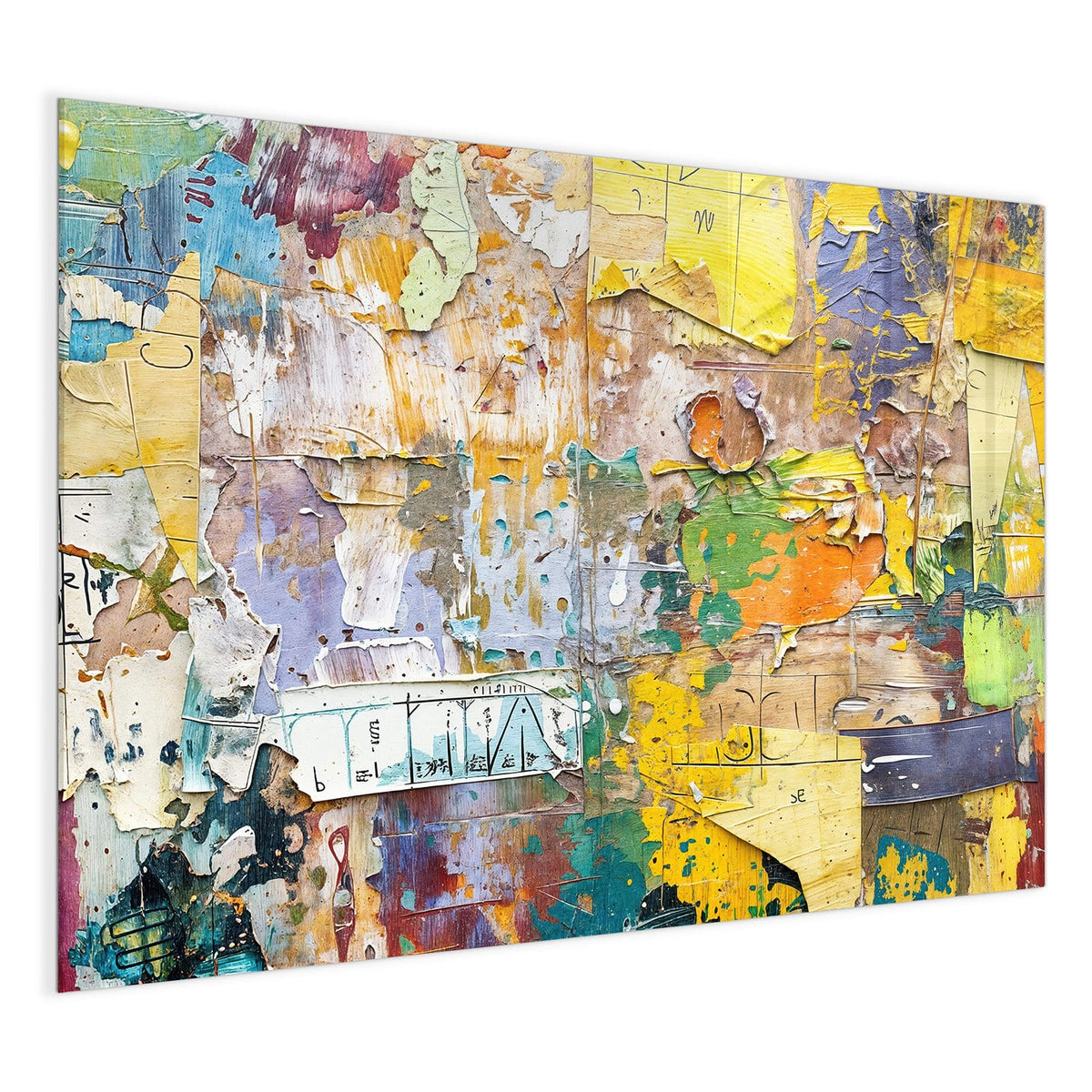 4 mm Glas statt lackiertem Blech – Glas Magnettafel - Abgerissene Plakate