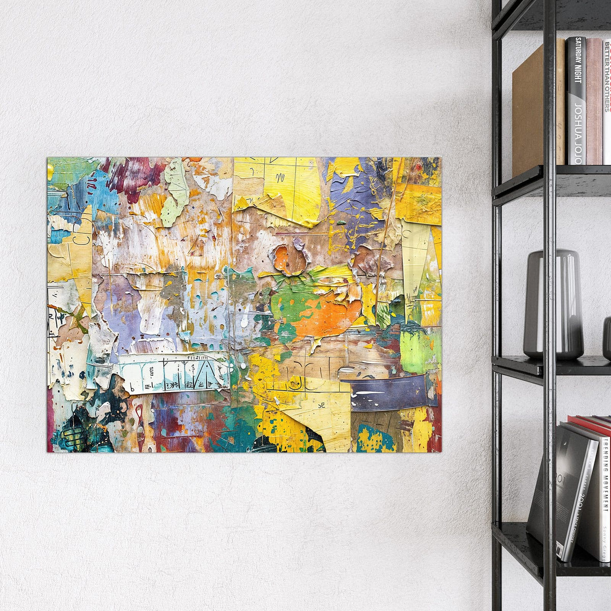 Glas Magnettafel - Abgerissene Plakate – Farbschichten wie eine Collage