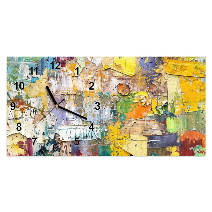 Wanduhr Abstrakte & Kunst aus Glas – Querformat 60 × 30 cm mit Ziffernblatt Modern