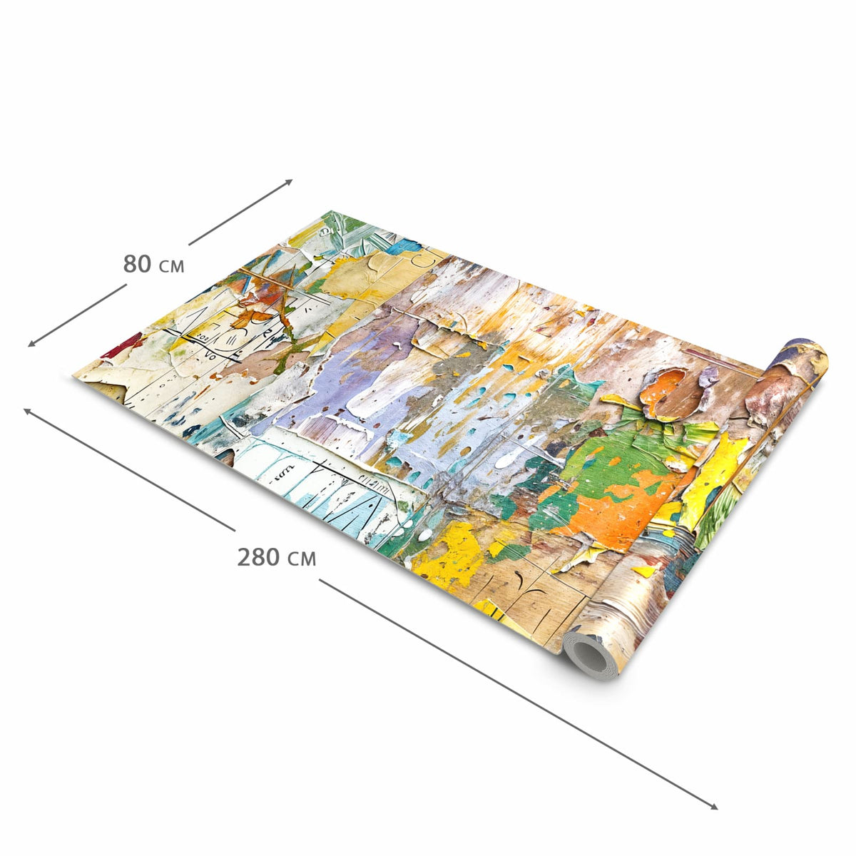 Flacher waschbarer Küchenteppich mit Motiv Abstrakte Kunst in der Grösse 60x180 cm