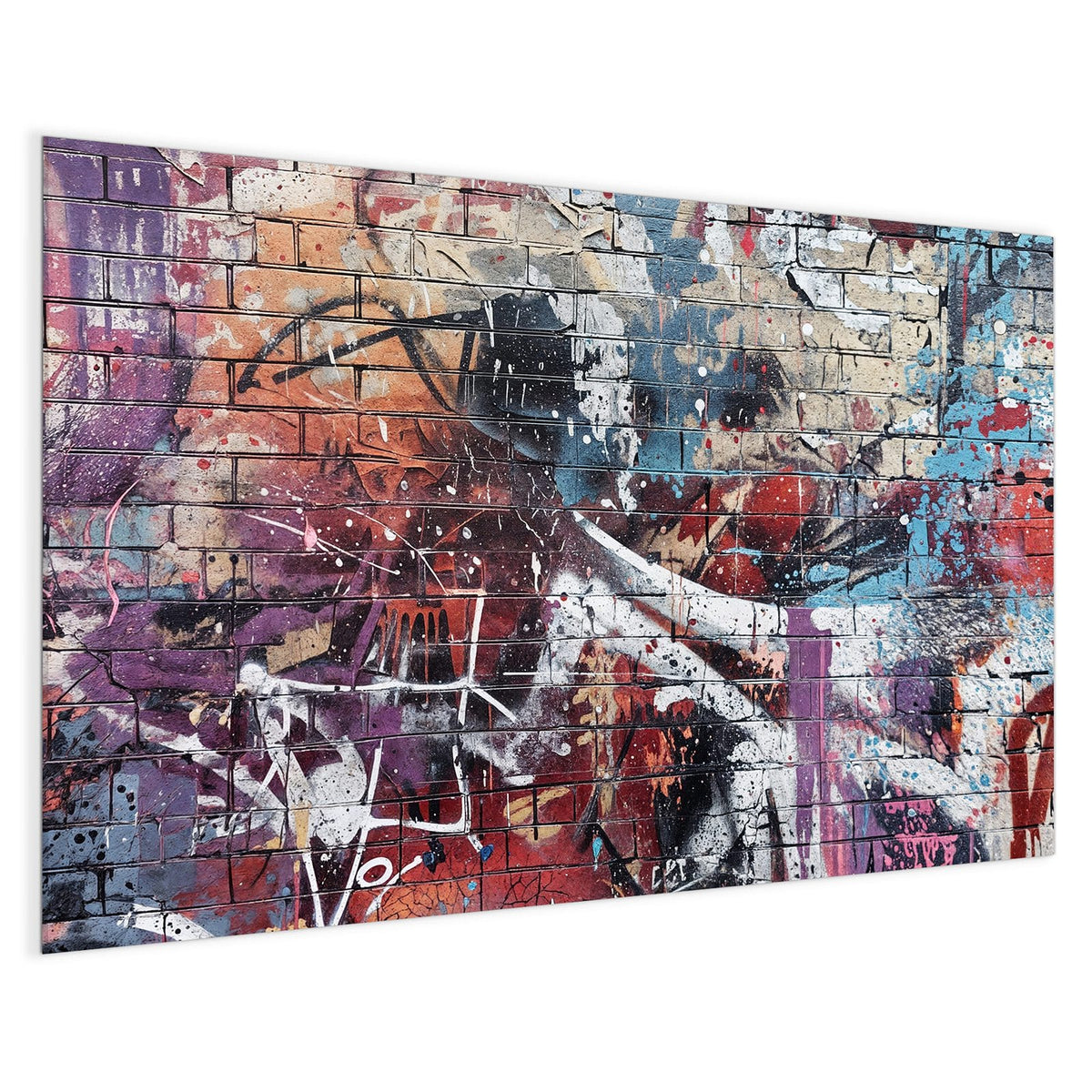 4 mm Glas statt lackiertem Blech – Magnettafel - Graffiti auf Ziegelmauer