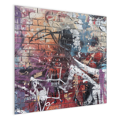 Magnettafel mit dem Motiv Graffiti auf Ziegelmauer