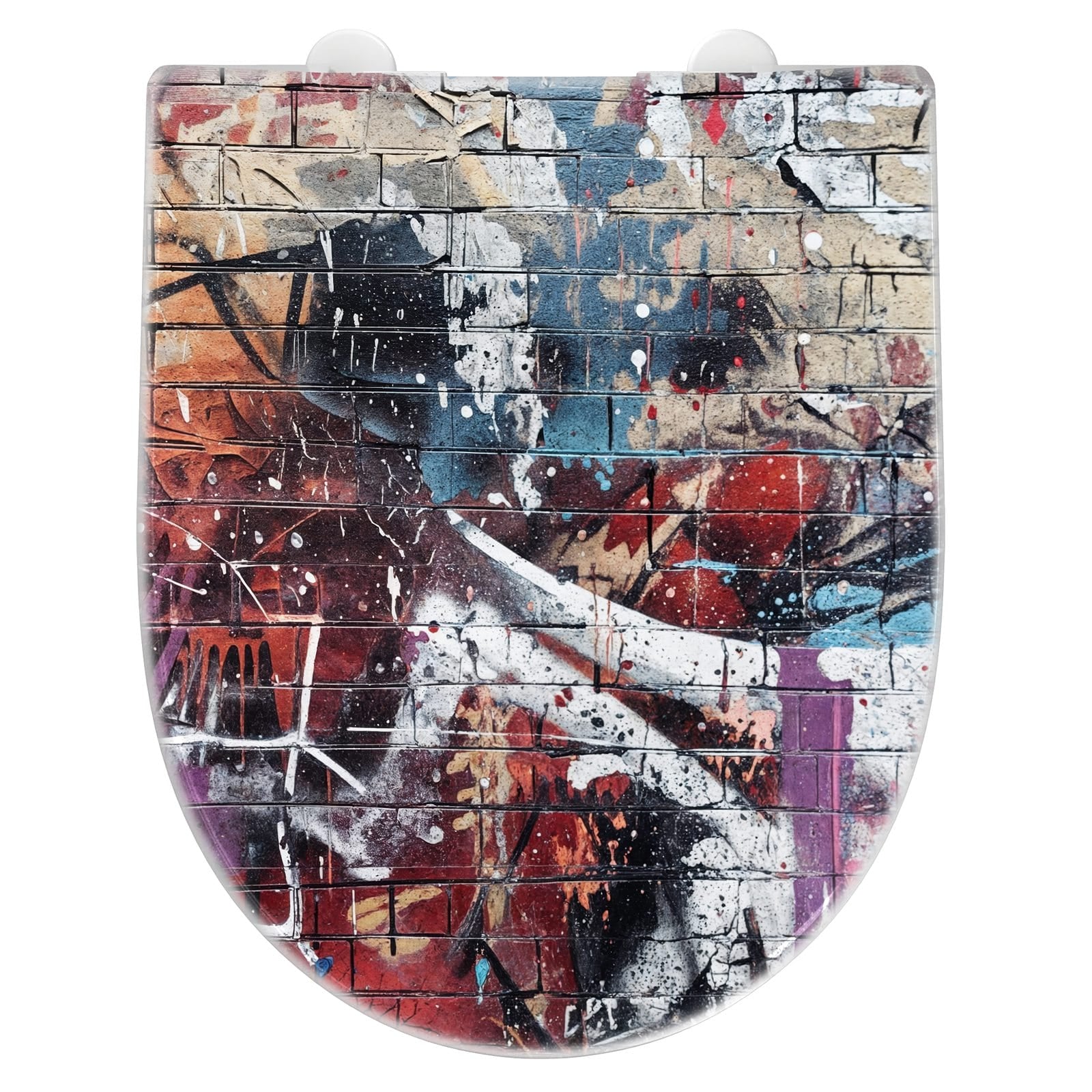 WC-Sitz mit Absenkautomatik Graffiti- Mauer