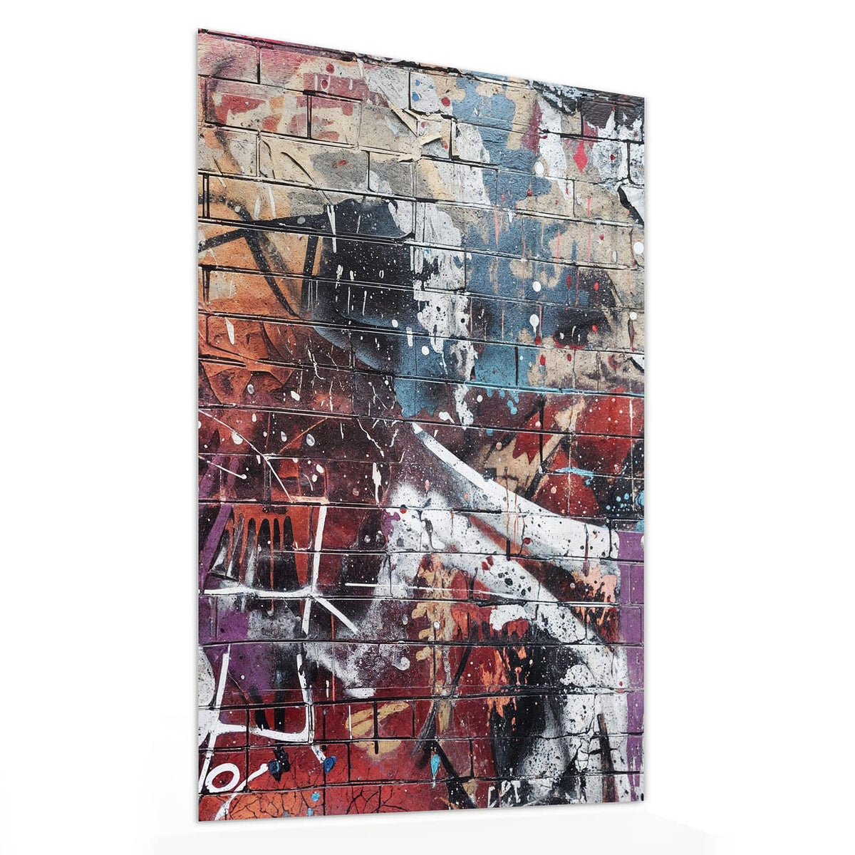 11 Größen – von 30 × 60 bis 60 × 150 cm – Wandbild - Graffiti auf Ziegelmauer - Hochformat