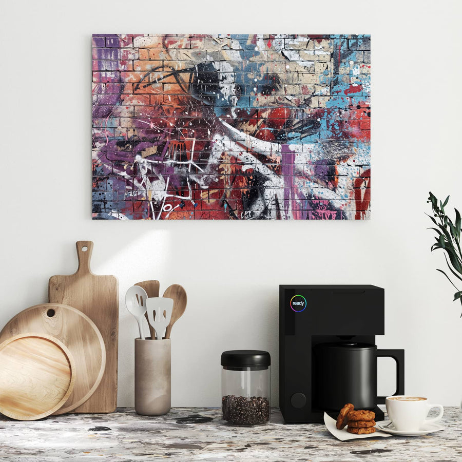 Maße Metall Magnettafel - Graffiti auf Ziegelmauer