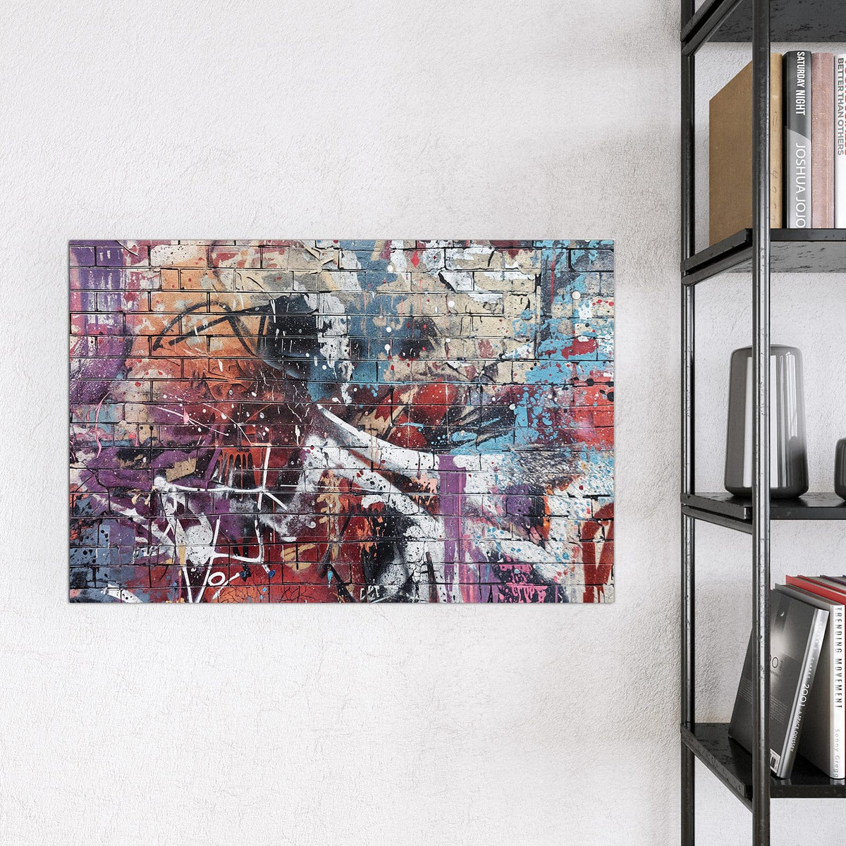 9 Größen – von 30 × 30 bis 120 × 90 cm – Magnettafel - Graffiti auf Ziegelmauer