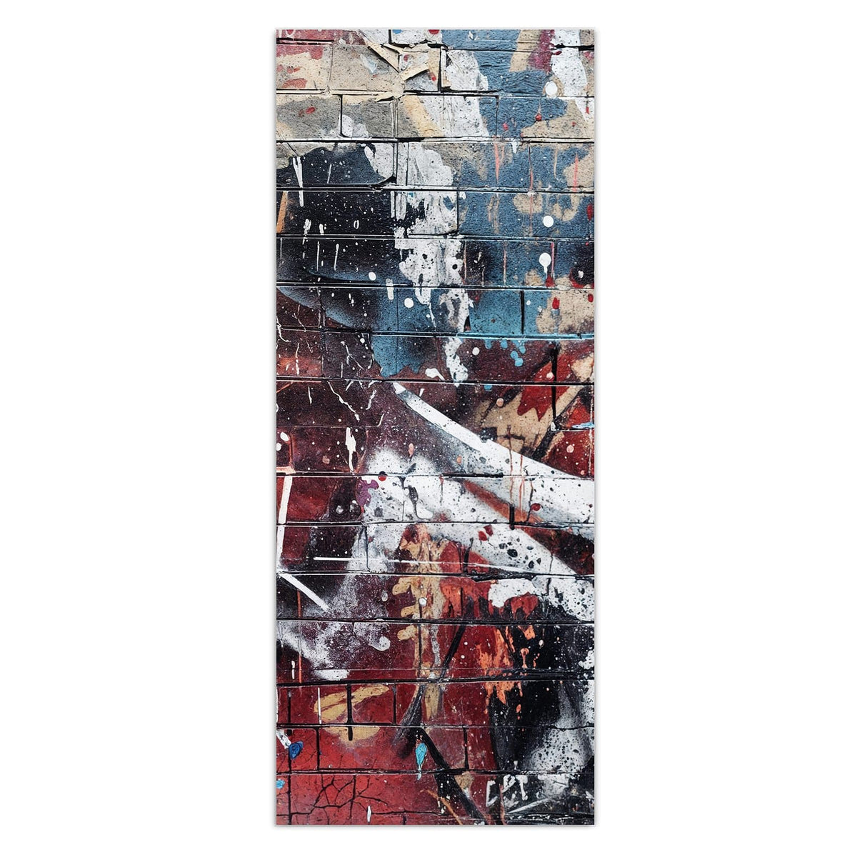 Wandbild - Graffiti auf Ziegelmauer - Hochformat – Graffiti auf roter Ziegelmauer