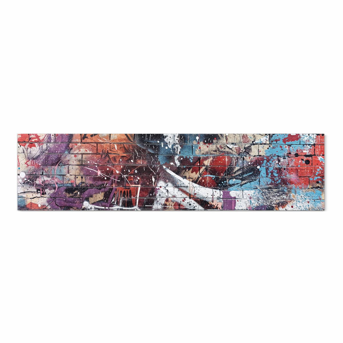 Abriebfester rutschfester Küchenteppich mit Motiv Graffiti- Mauer in Frontansicht