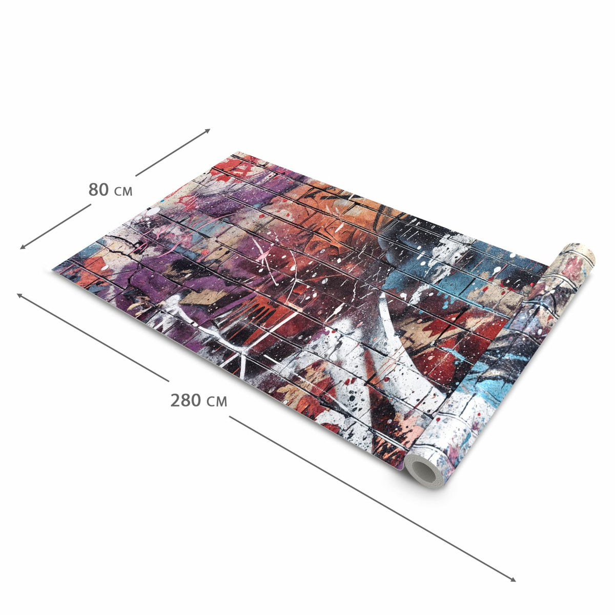 Komfortabler Küchenläufer mit Motiv Graffiti- Mauer in der Grösse 60x180 cm