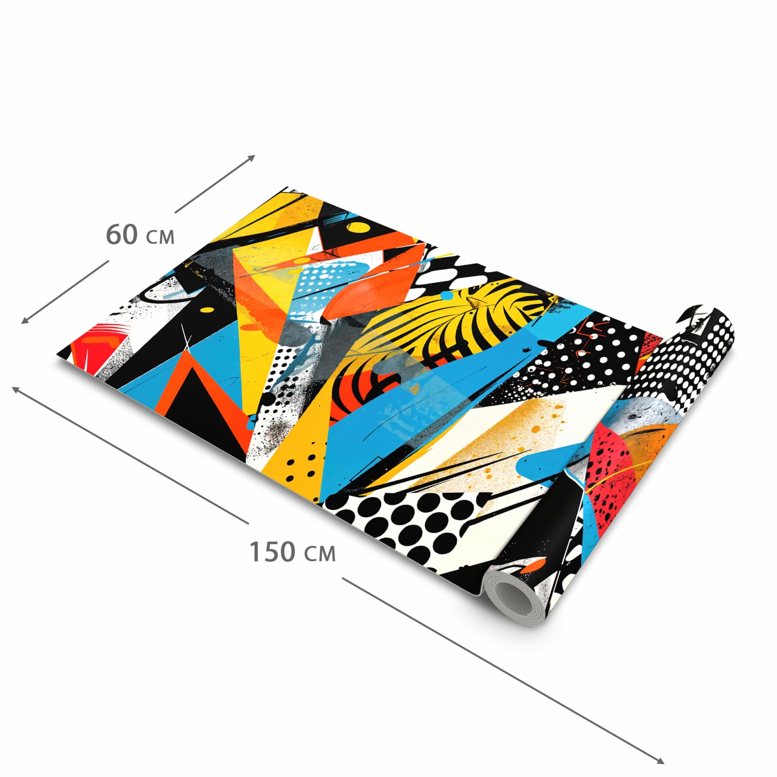 Hygienischer Teppich fürs Esszimmer mit Motiv Kunst des Abstrakte in der Grösse 80x250 cm