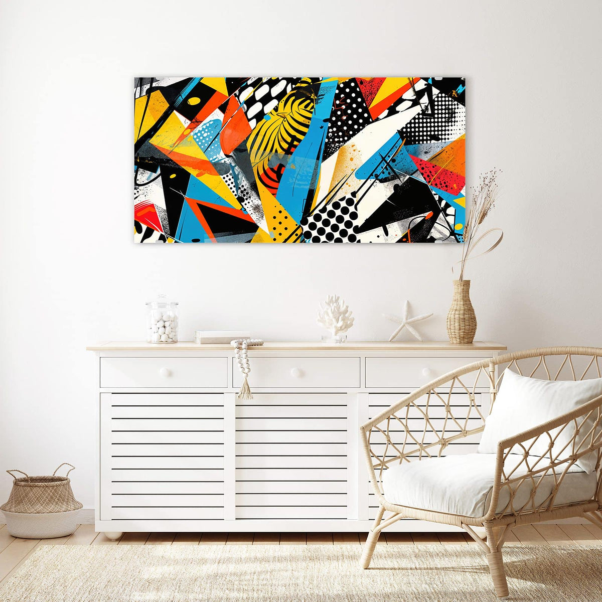 Echtglas, 4 mm – kein Acryl, keine Folie – Wandbild - Pop Art Collage - Querformat