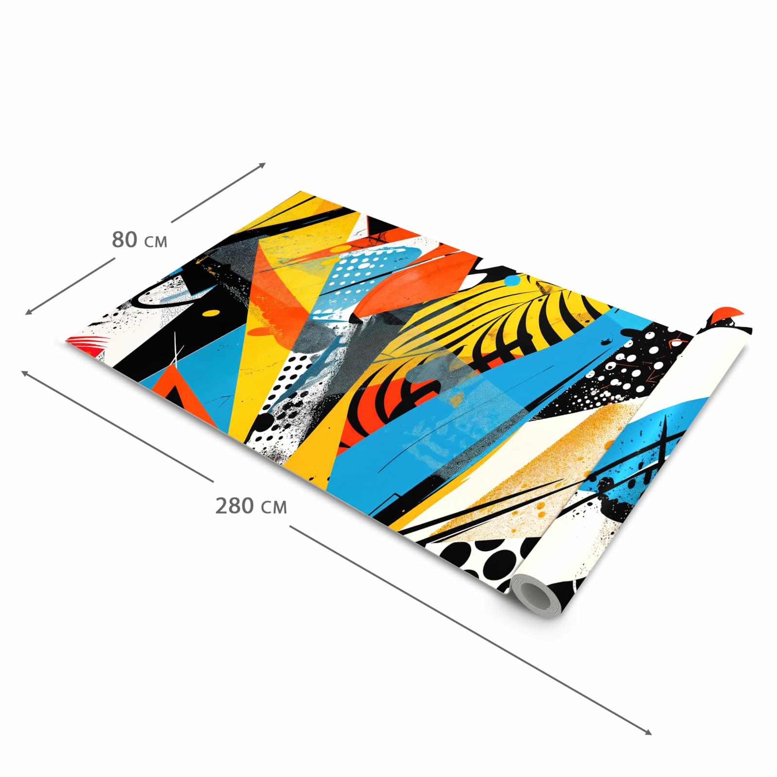 Bodenschonender rutschfester Küchenteppich mit Motiv Kunst des Abstrakte in der Grösse 80x250 cm