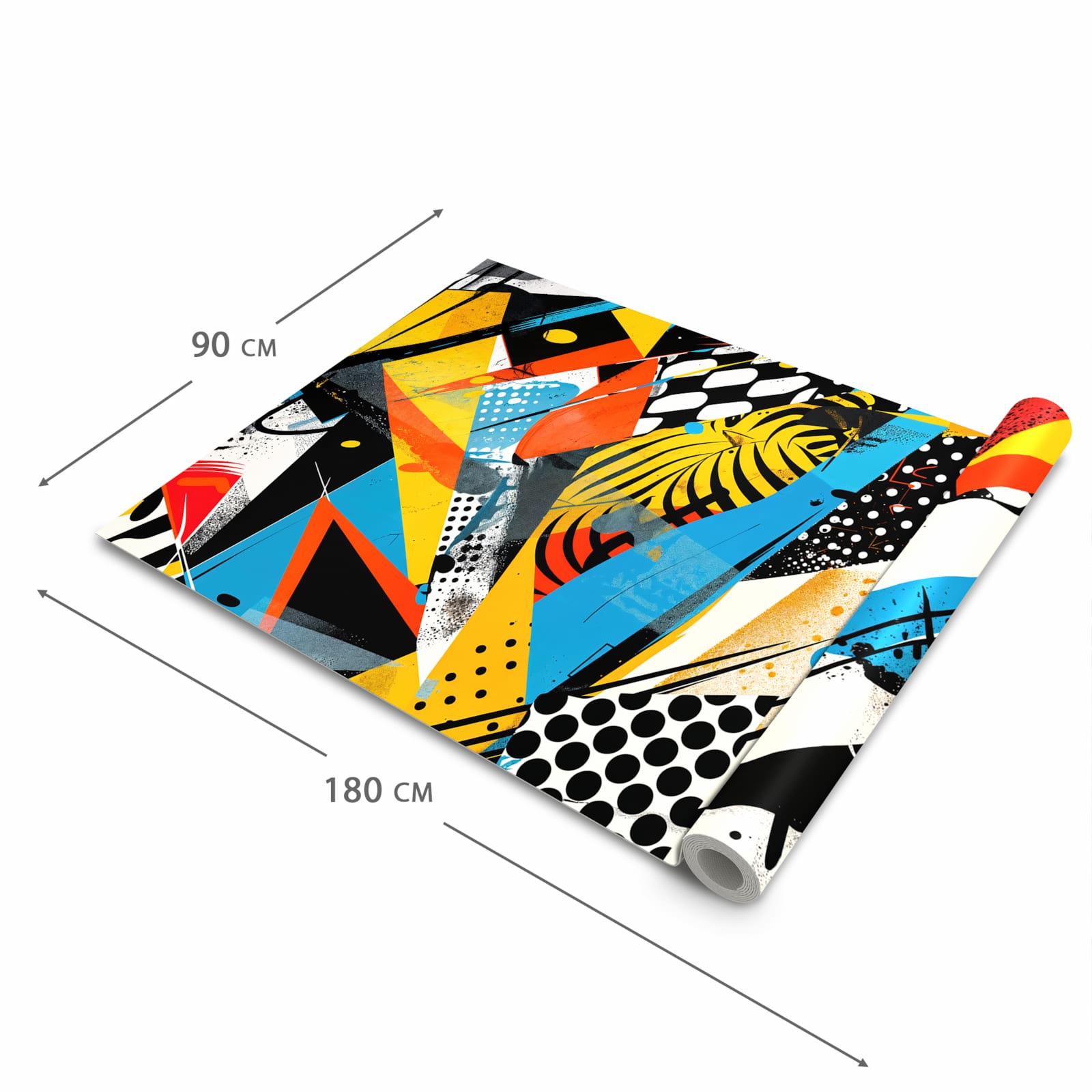 Formstabiler waschbarer Küchenteppich mit Motiv Kunst des Abstrakte in der Grösse 80x280 cm