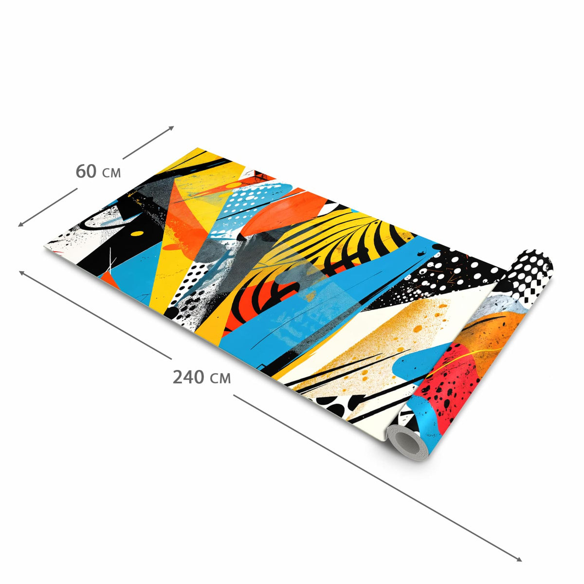 Waschbarer rutschfester Küchenteppich mit Motiv Kunst des Abstrakte in der Größe 80x250 cm