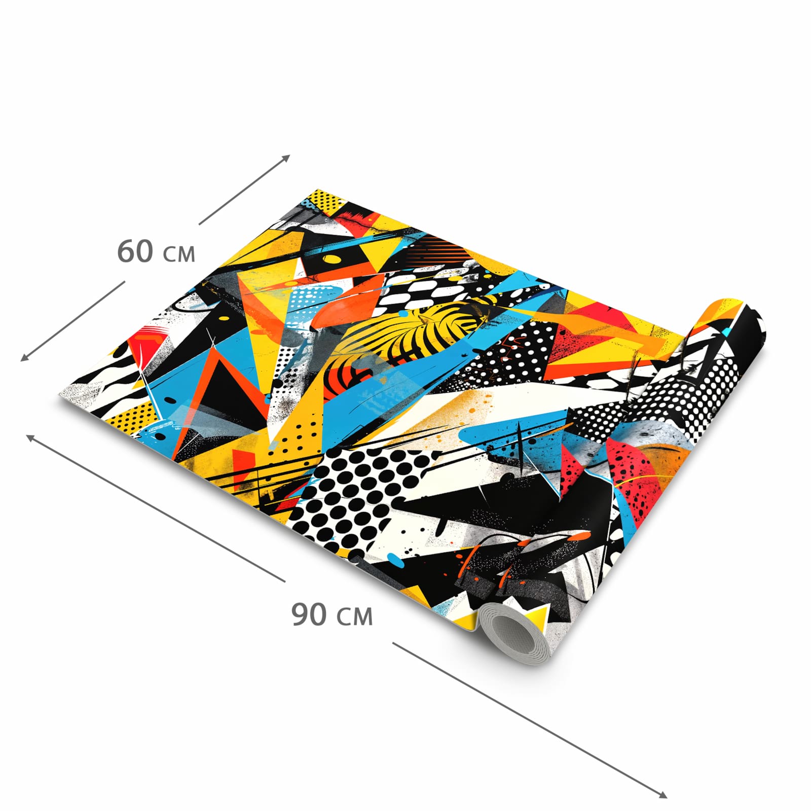 Feuchtigkeitsresistenter Küchenteppich mit Motiv Kunst des Abstrakte in der Grösse 80x250 cm