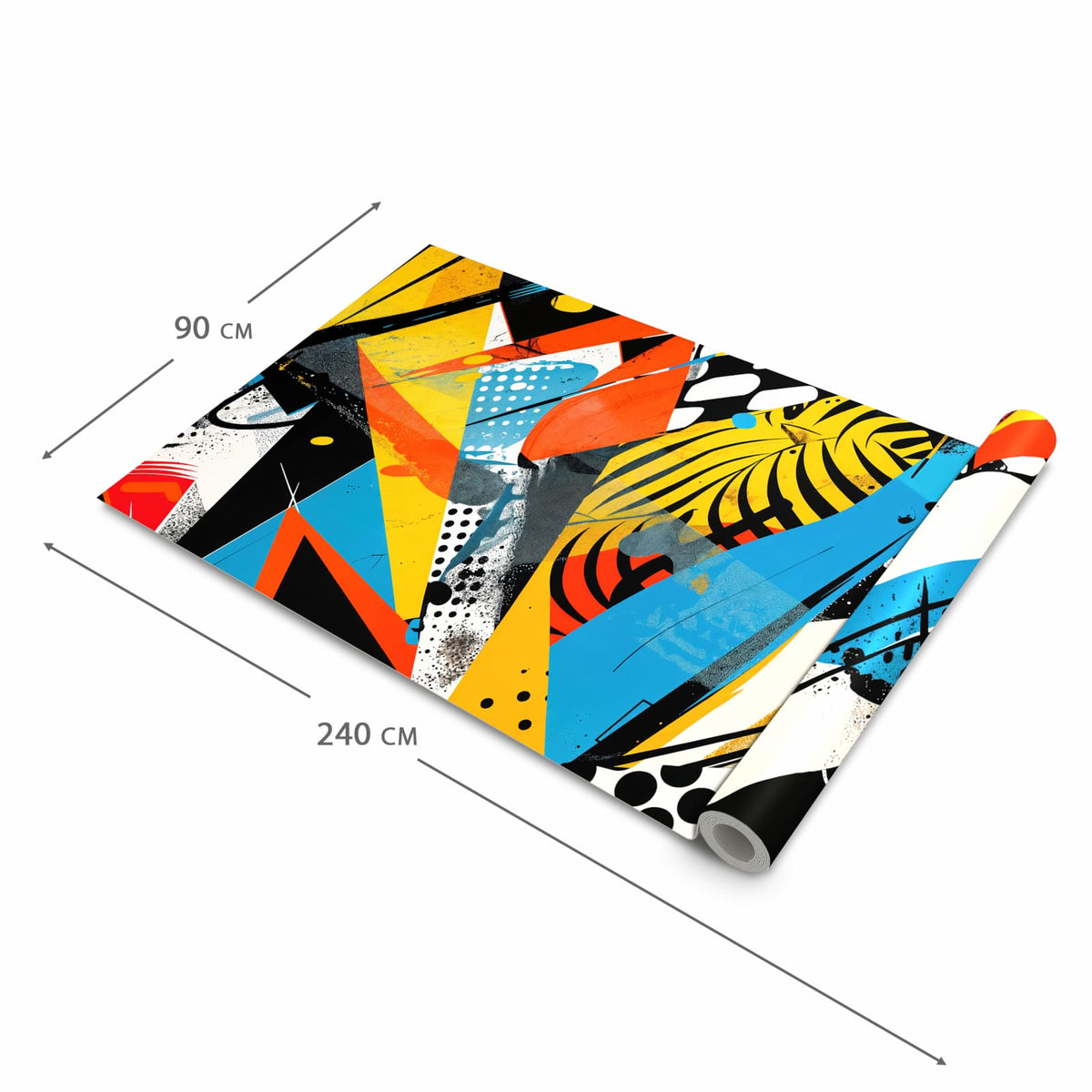 Waschbarer Küchenteppich mit Motiv Kunst des Abstrakte in der Grösse 80x280 cm für sichere Aufbewahrung