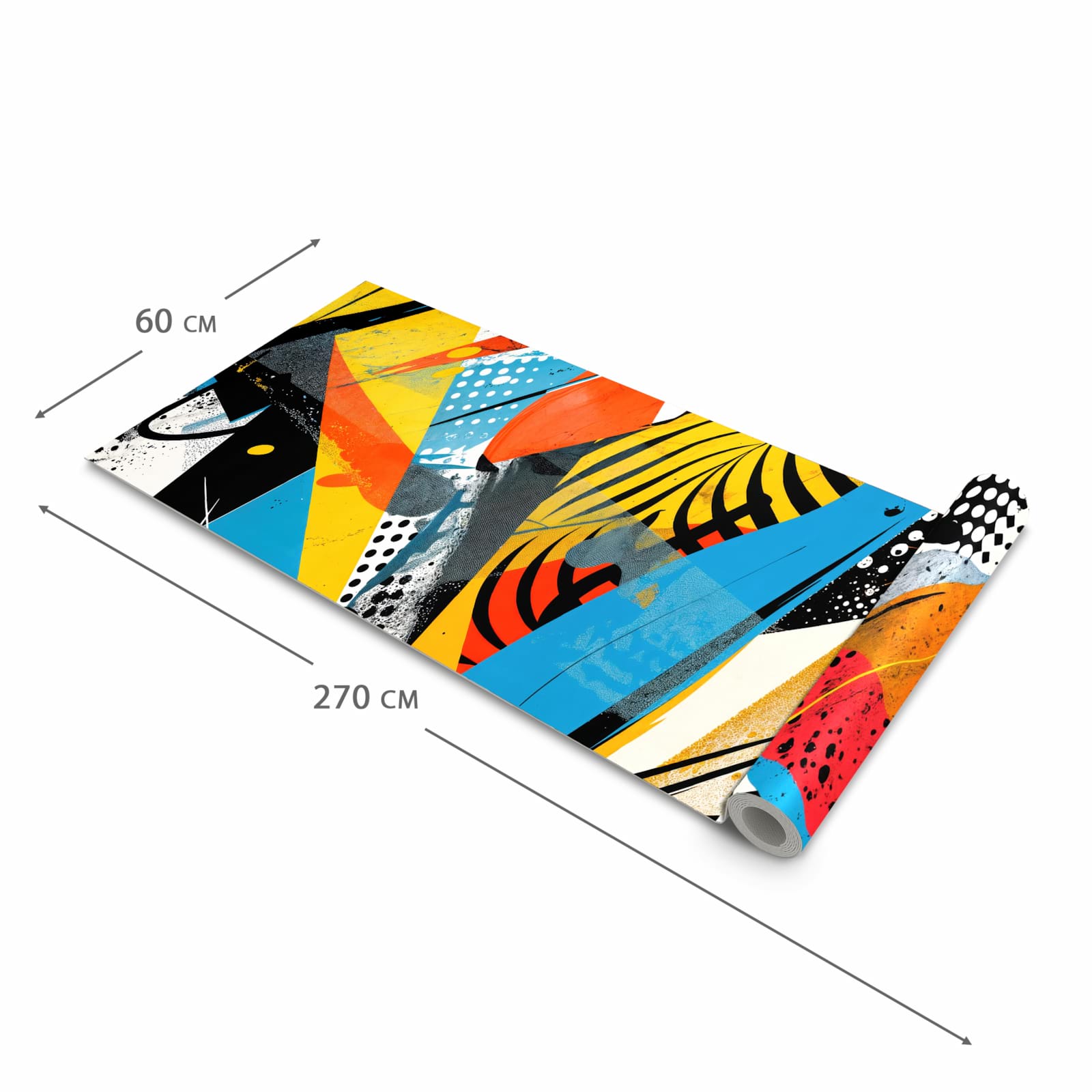 Langlebiger Bodenläufer mit Motiv Kunst des Abstrakte in der Grösse 80x250 cm