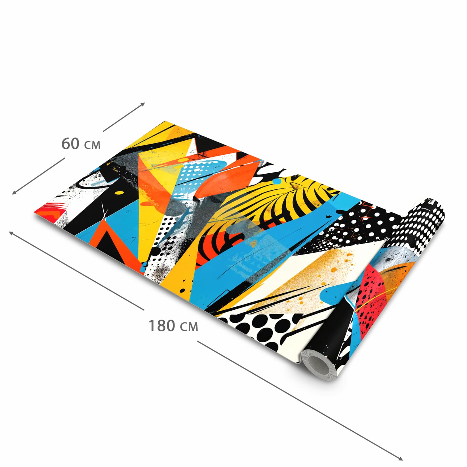 Strapazierfähiger waschbarer Teppich Esstisch mit Motiv Kunst des Abstrakte in der Größe 80x250 cm