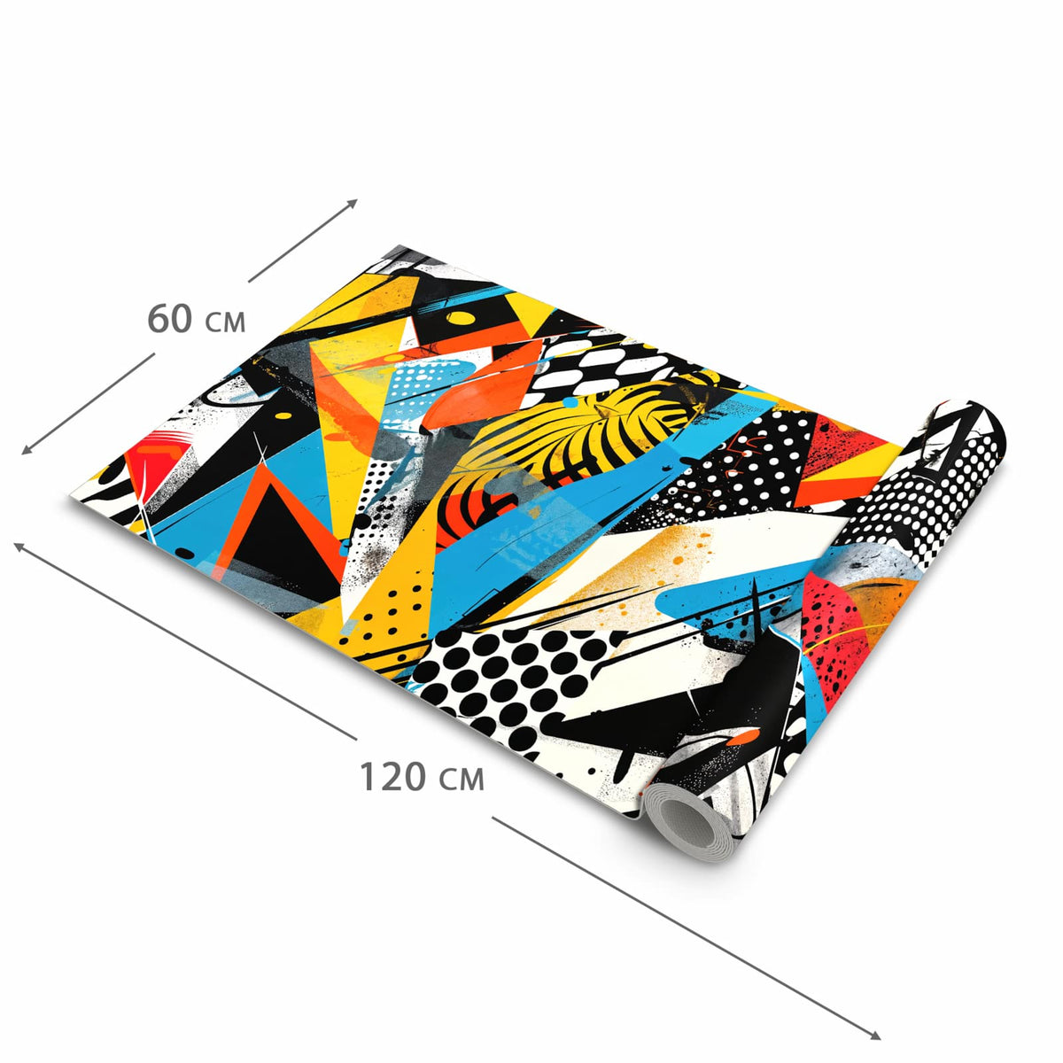 Waschbarer dünner Küchenteppich mit Motiv Kunst des Abstrakte in der Grösse 80x250 cm
