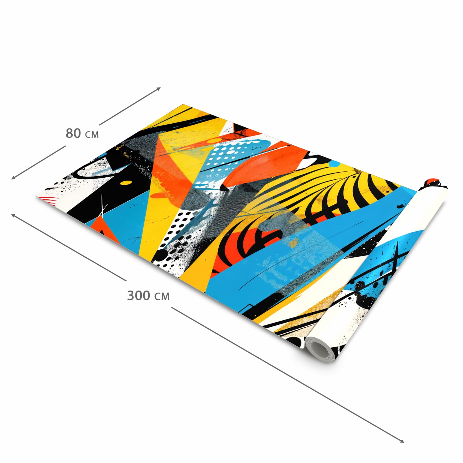 Farbbeständiger Küchenteppich mit Motiv Kunst des Abstrakte in der Größe 80x280 cm