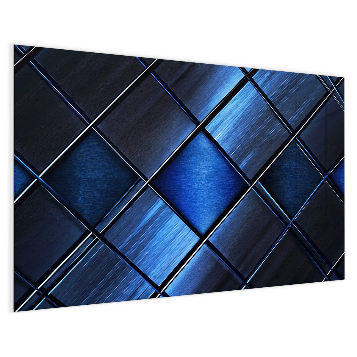 4 mm Glas statt lackiertem Blech – Magnettafel - Metallkacheln in Blau