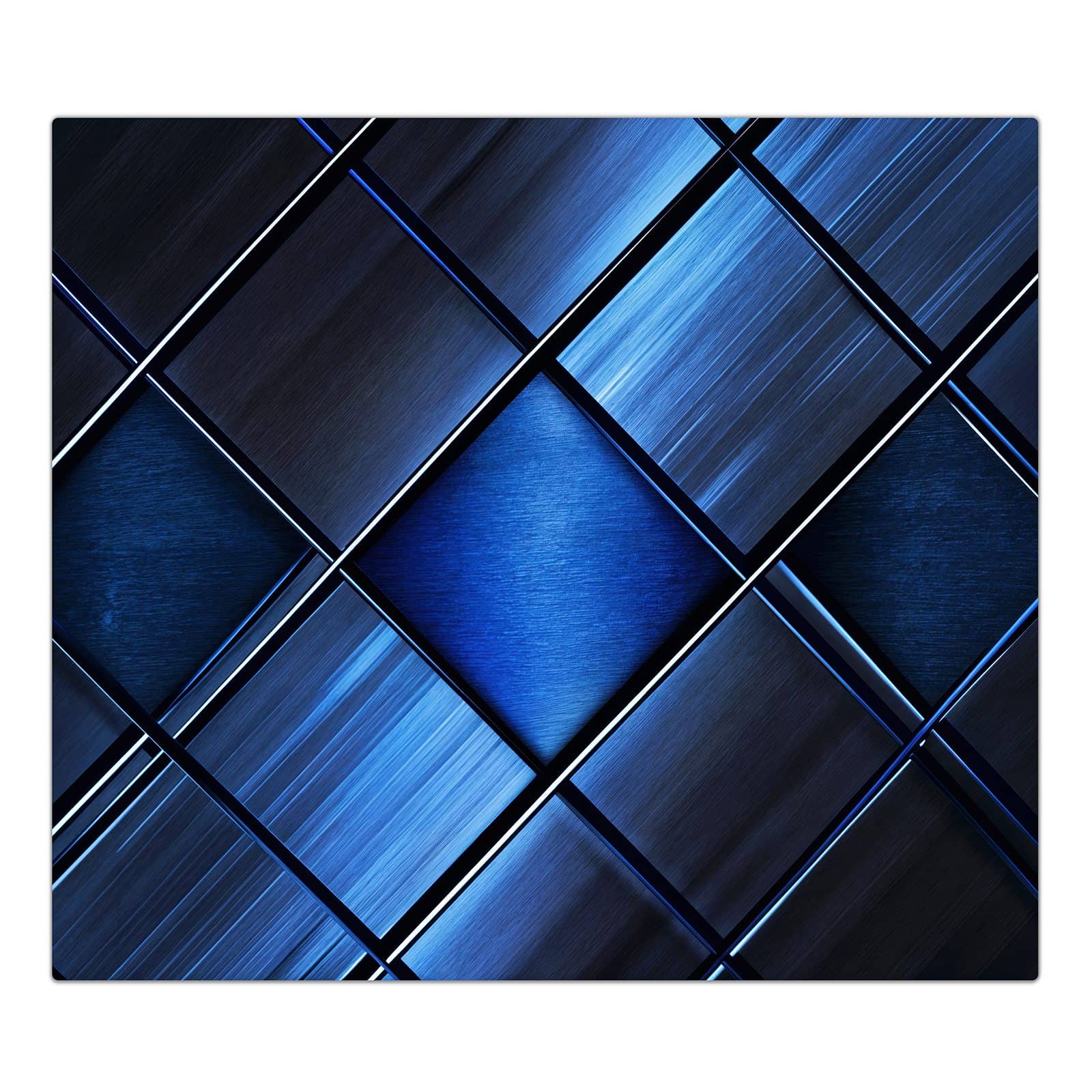 1-teilige Herdplattenabdeckung mit Blaue Kacheln-Motiv in der Frontansicht #grösse_1-Teilig (60x52cm)