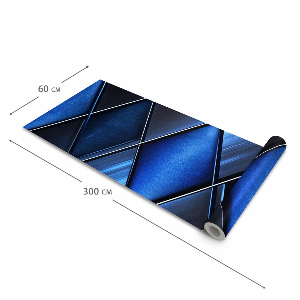 Dünner waschbarer Küchenteppich mit Motiv Blaue Kacheln in der Grösse 60x150 cm