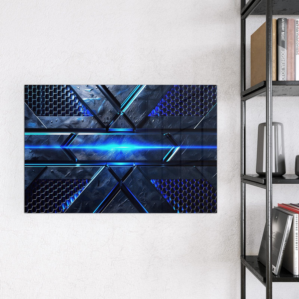 Magnettafel - Blauer Lichtstreifen – Leuchtender blauer Lichtstreifen