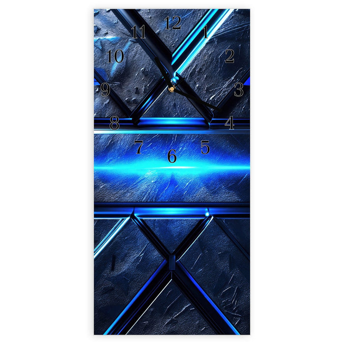 Wanduhr Futuristisches Design aus Glas – Hochformat 30 × 60 cm mit Ziffernblatt Klassisch