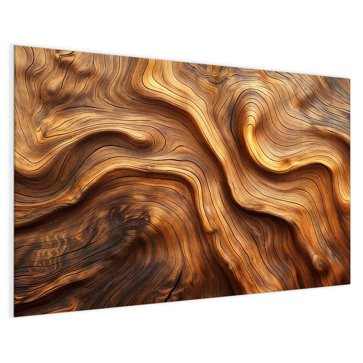 4 mm Glas statt lackiertem Blech – Magnettafel - Wellige Holzmaserung