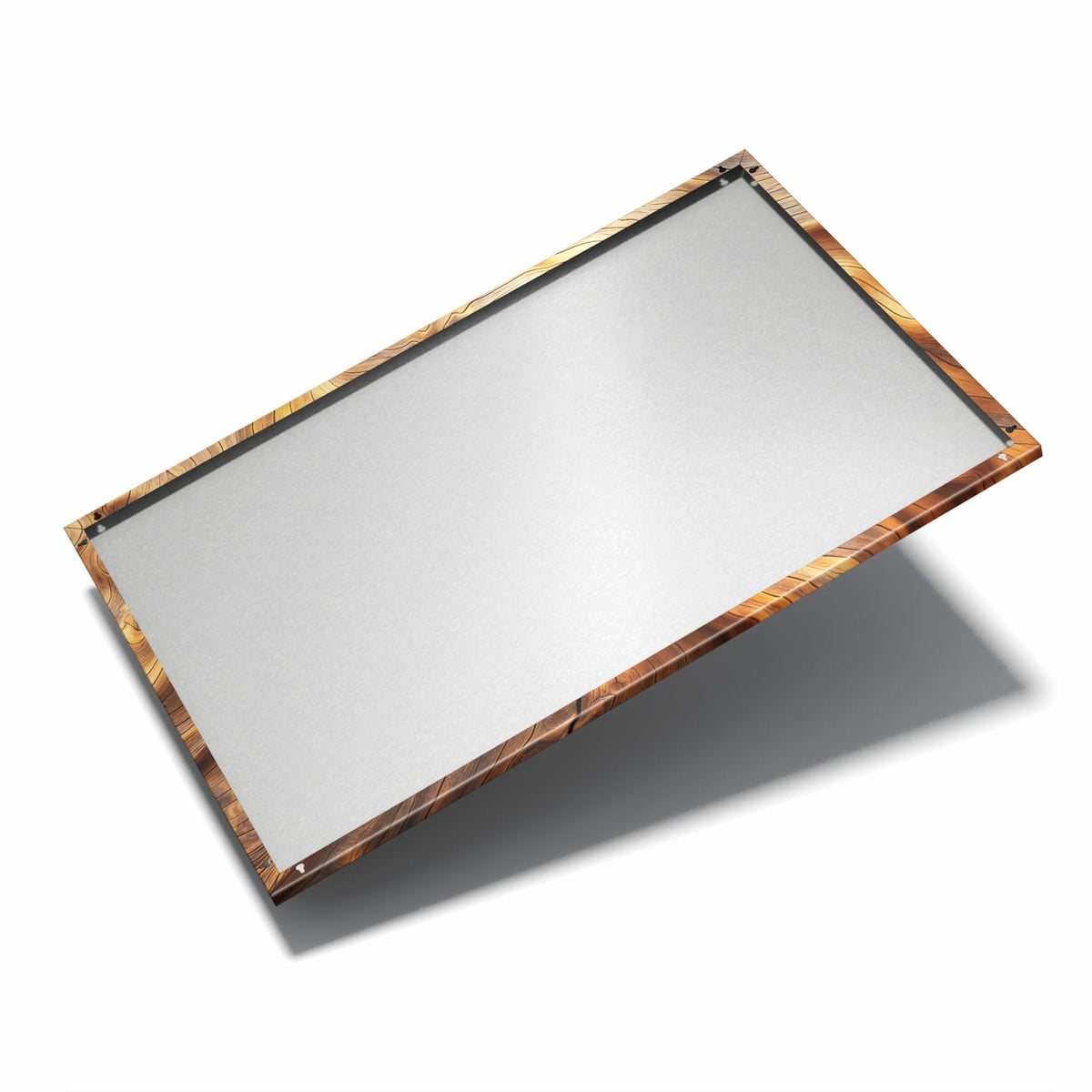 Nur 7 mm – liegt eng an der Wand – Metall Magnettafel - Wellige Holzmaserung