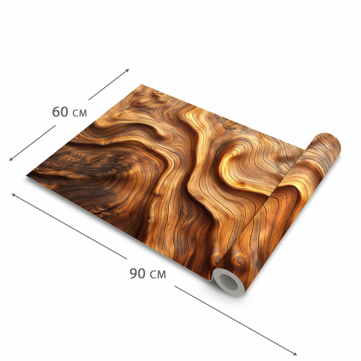 Formstabiler abwaschbarer Küchenteppich mit Motiv Holzstruktur in der Grösse 60x120 cm