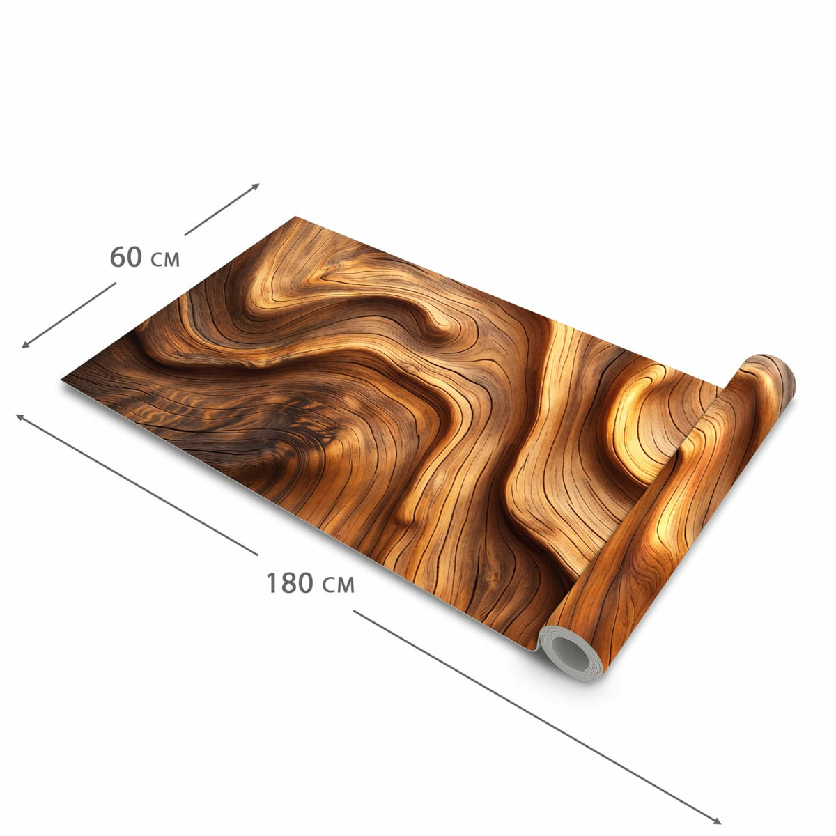 Bodenschonender Küchenläufer nach Maß mit Motiv Holzstruktur in der Größe 60x120 cm