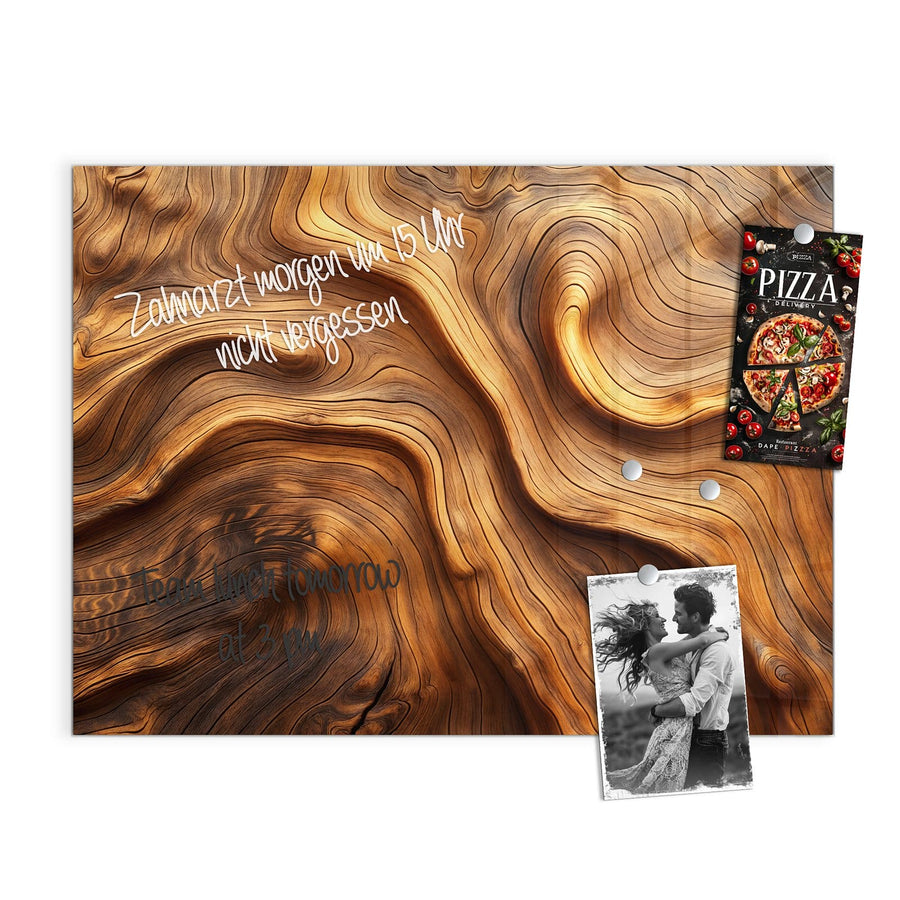 Maße Magnettafel - Wellige Holzmaserung