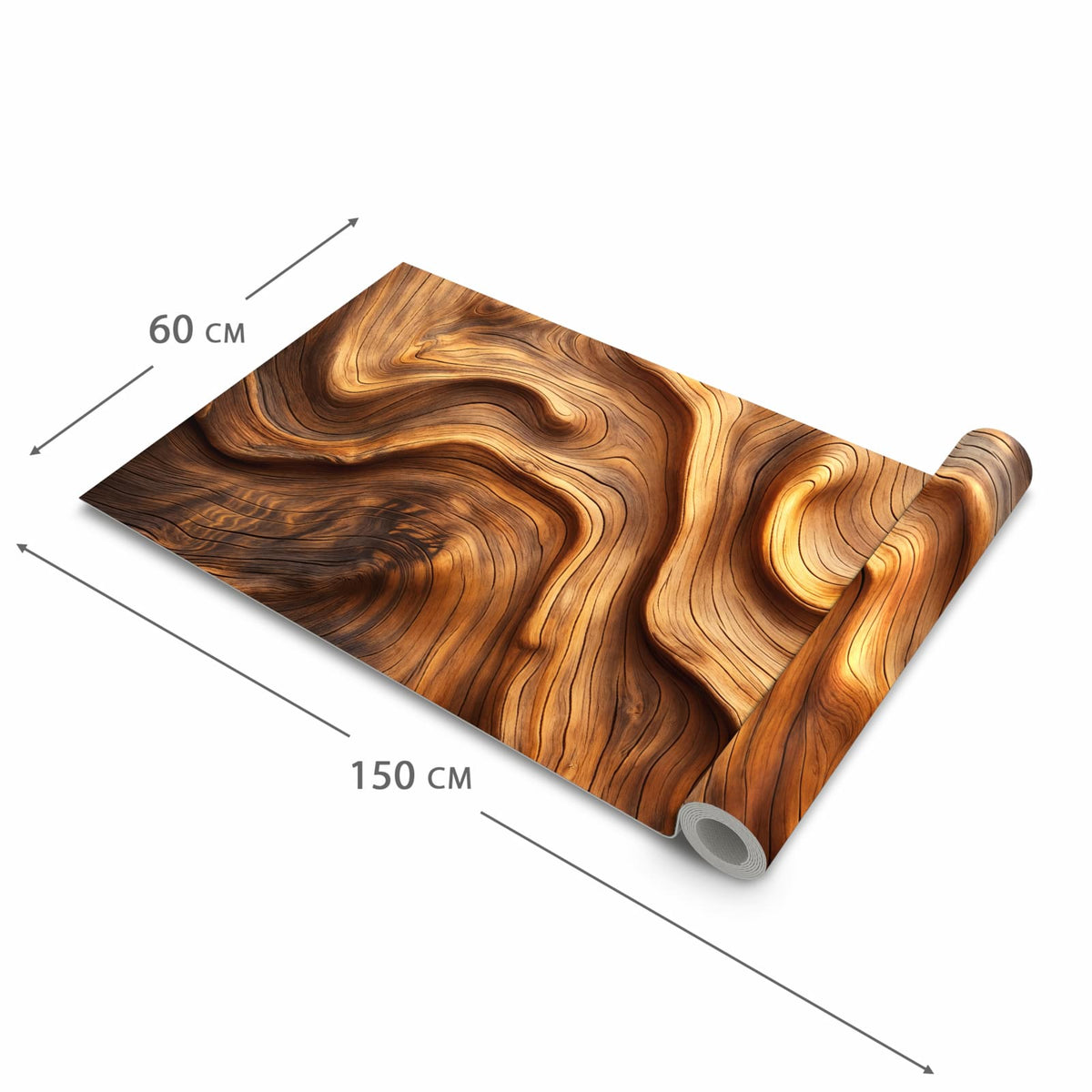 Feuchtigkeitsresistenter moderner Küchenläufer mit Motiv Holzstruktur in der Grösse 60x120 cm