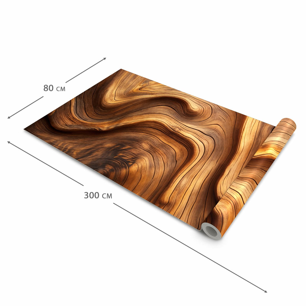 Abriebfester Küchenteppich mit Motiv Holzstruktur in der Grösse 60x120 cm