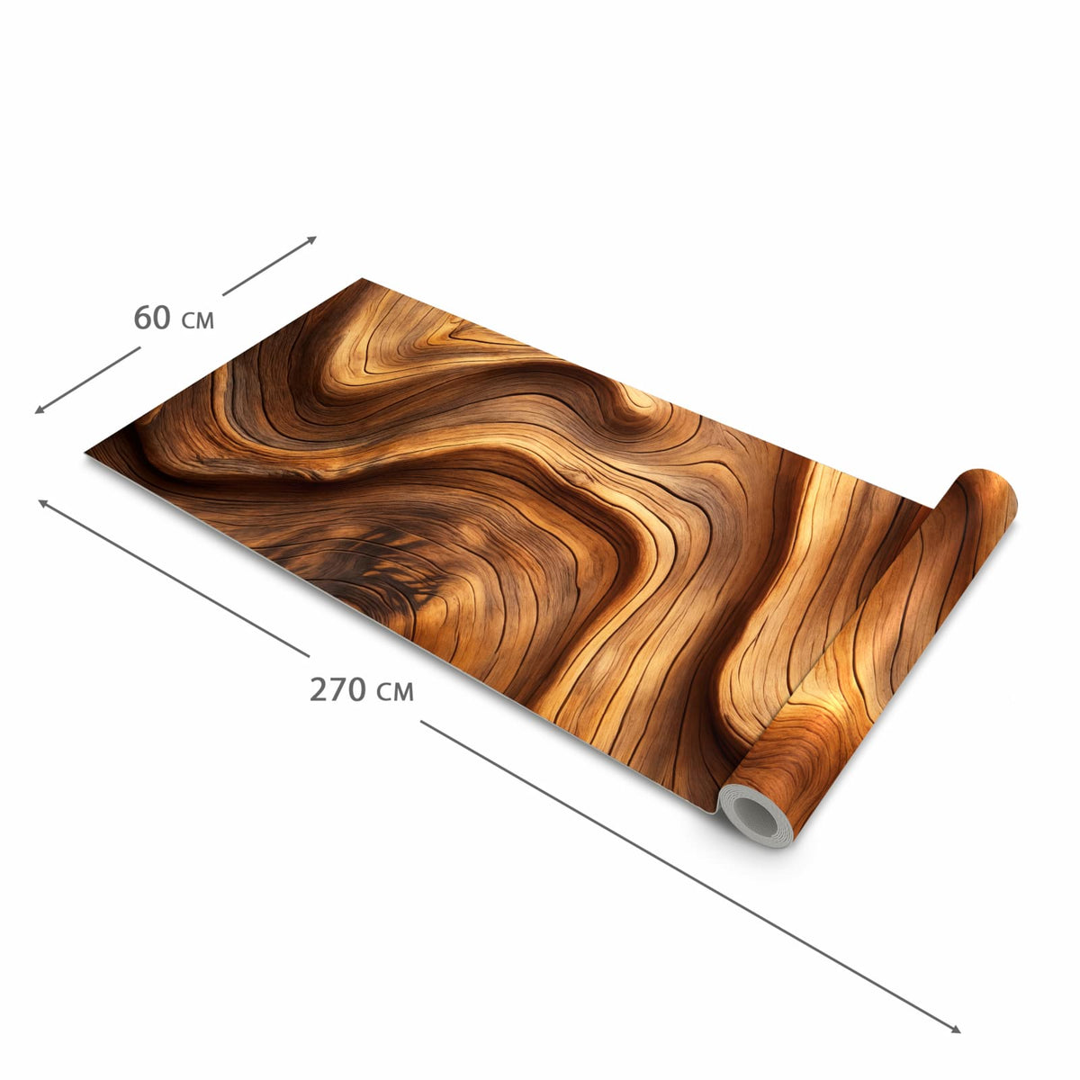 Bodenschonender moderner Küchenläufer mit Motiv Holzstruktur in der Grösse 60x120 cm