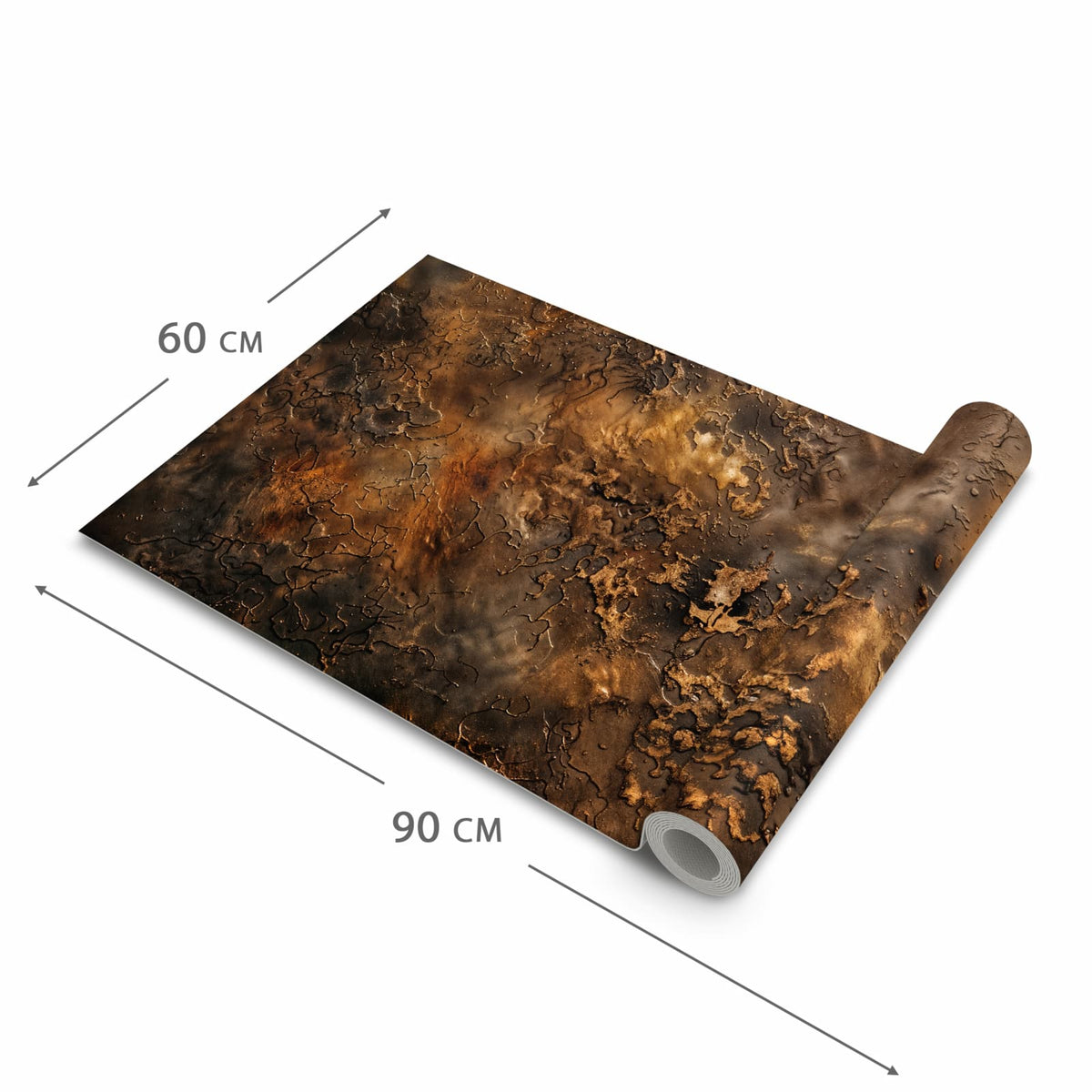 Formstabiler waschbarer Küchenteppich mit Motiv Abstrakte Erde in der Grösse 90x240 cm