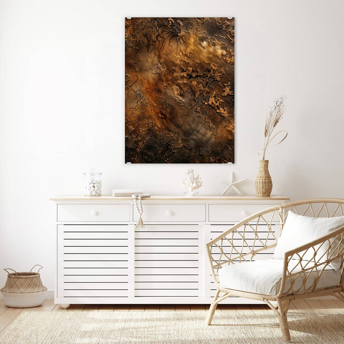 Aufhängung liegt bei – Motiv später wechselbar – Wandbild - Dunkle Bronzepatina - Hochformat