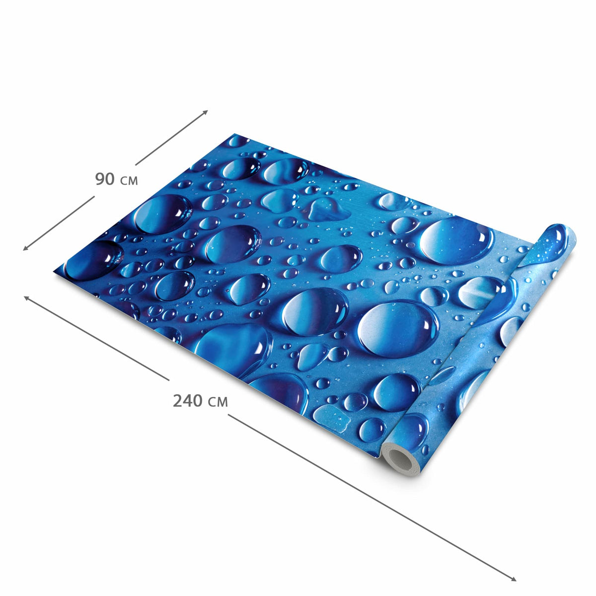 Wasserabweisender Küchenvorleger mit Motiv Wassertropfen in der Grösse 60x90 cm
