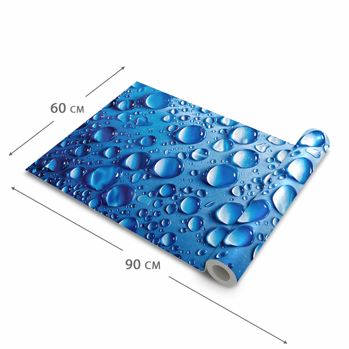Küchenteppich mit Motiv Wassertropfen in der Grösse 60x90 cm für sichere Aufbewahrung