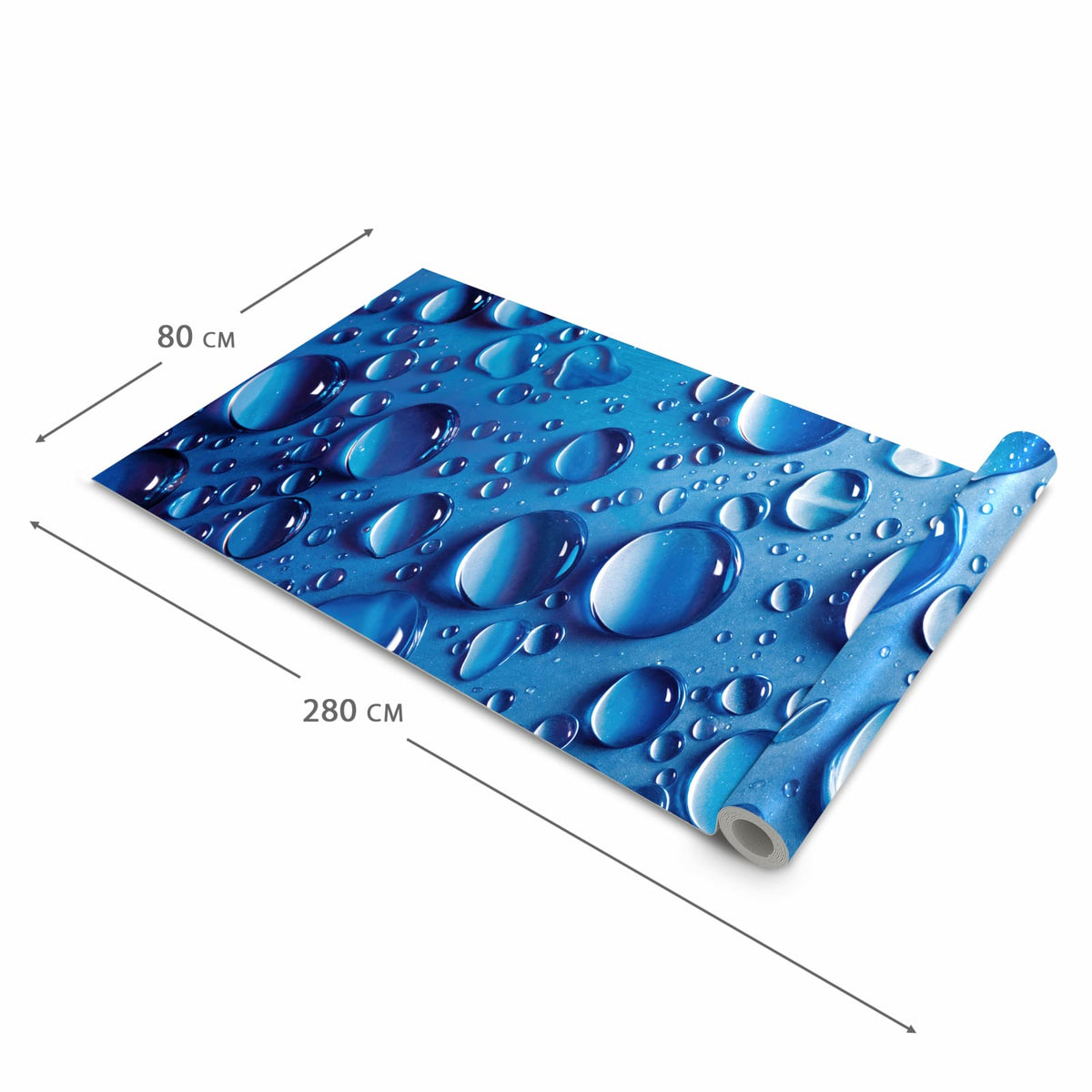 Abriebfester Läufer Küche mit Motiv Wassertropfen in der Grösse 60x90 cm