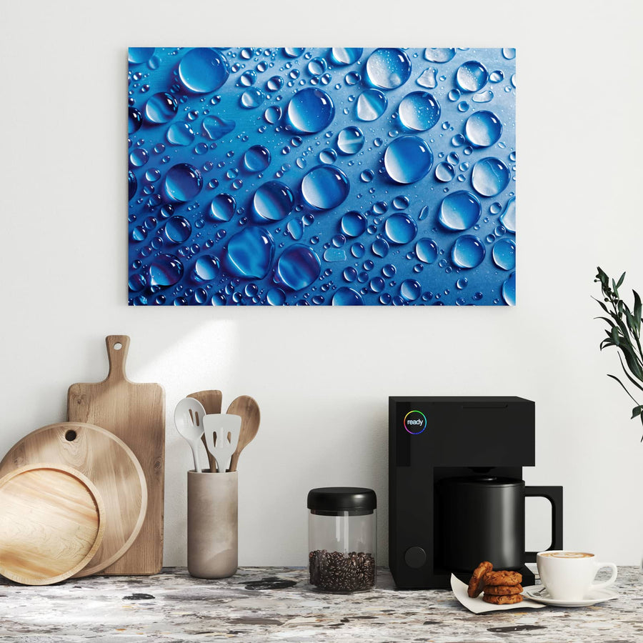 Maße Metall Magnettafel - Tropfen auf Blau