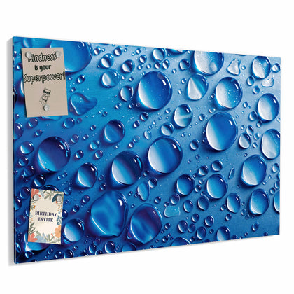 Metall Magnettafel mit dem Motiv Tropfen auf Blau
