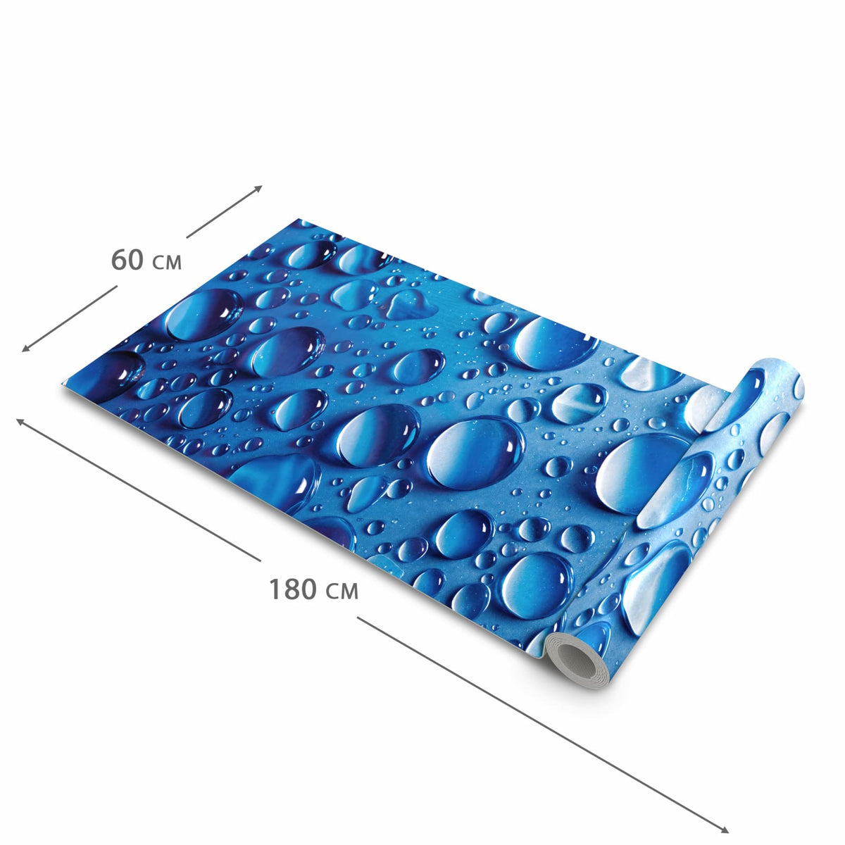 Küchenteppich mit Motiv Wassertropfen in der Grösse 60x90 cm für Ordnung & Übersicht