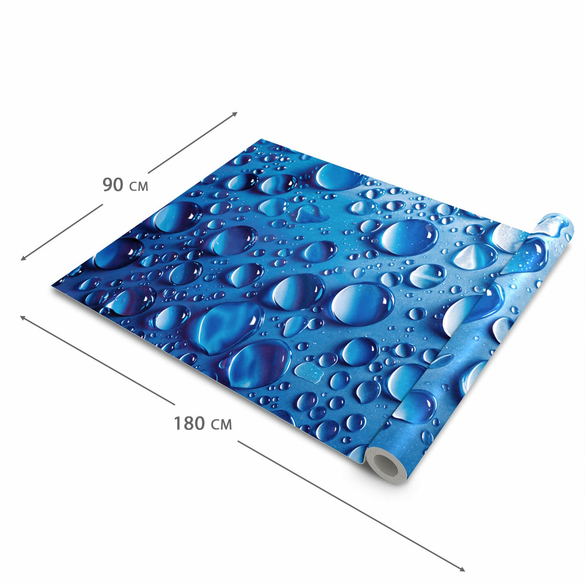 Komfortabler Küchenteppich mit Motiv Wassertropfen in der Grösse 60x90 cm
