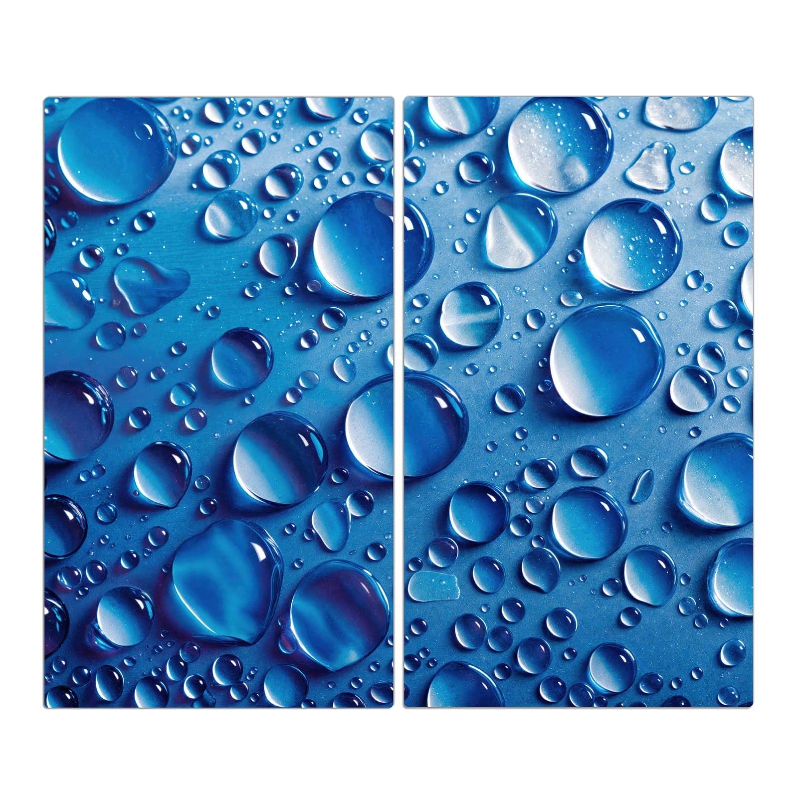 2-teilige Abdeckplatten mit Wassertropfen-Motiv in der Frontansicht #grösse_2-Teilig (60x52cm)