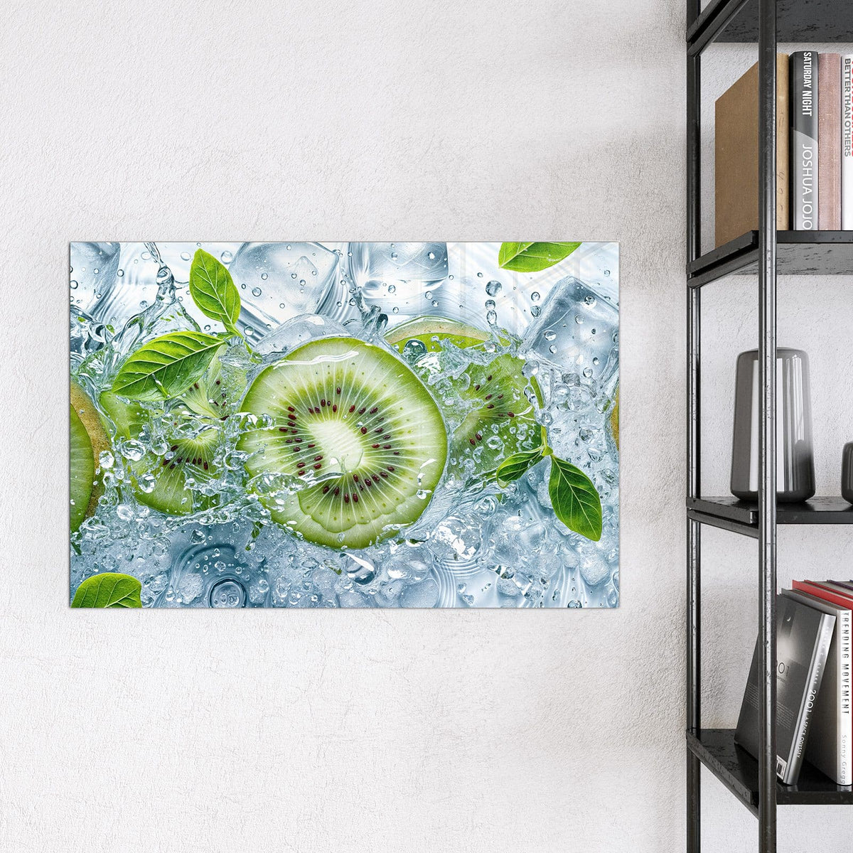 9 Größen – von 30 × 30 bis 120 × 90 cm – Magnettafel - Kiwischeiben im Wasser