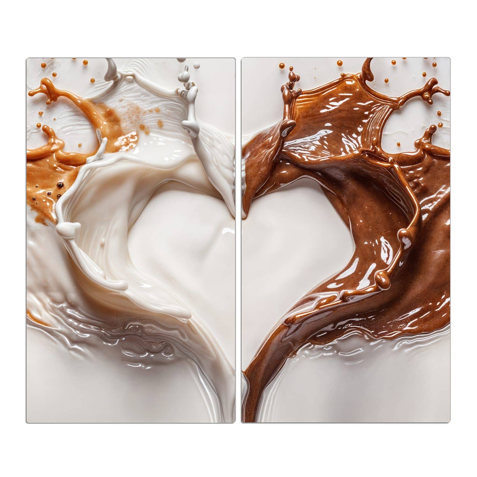 2-teilige Abdeckung für Herdplatten mit Herzmuster Streifen-Motiv in der Frontansicht #grösse_2-Teilig (60x52cm)