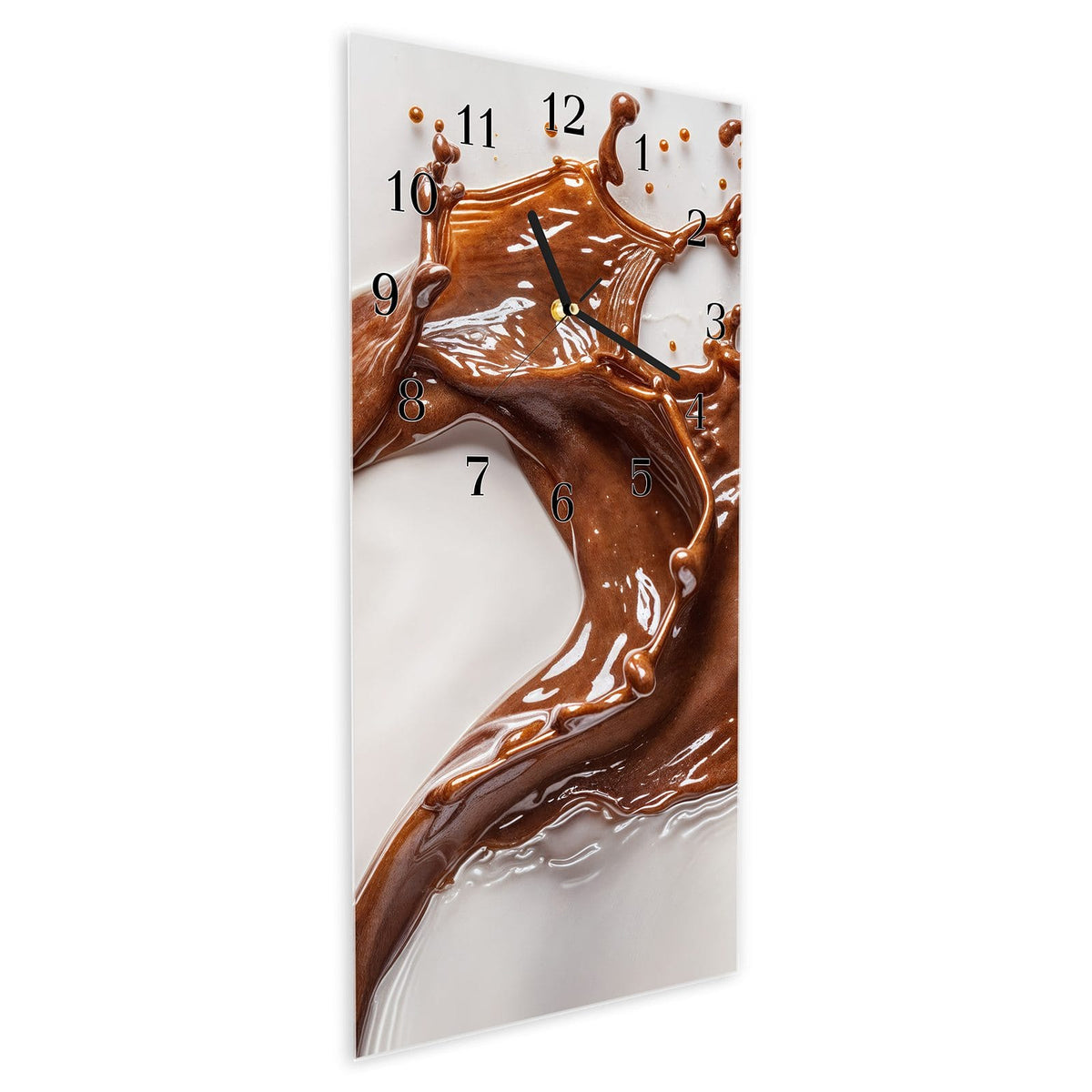 Vormontiert – mit Schwebeeffekt – Wanduhr Herzmuster Streifen aus Glas – Hochformat 30 × 60 cm